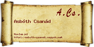 Asbóth Csanád névjegykártya