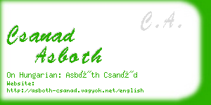 csanad asboth business card